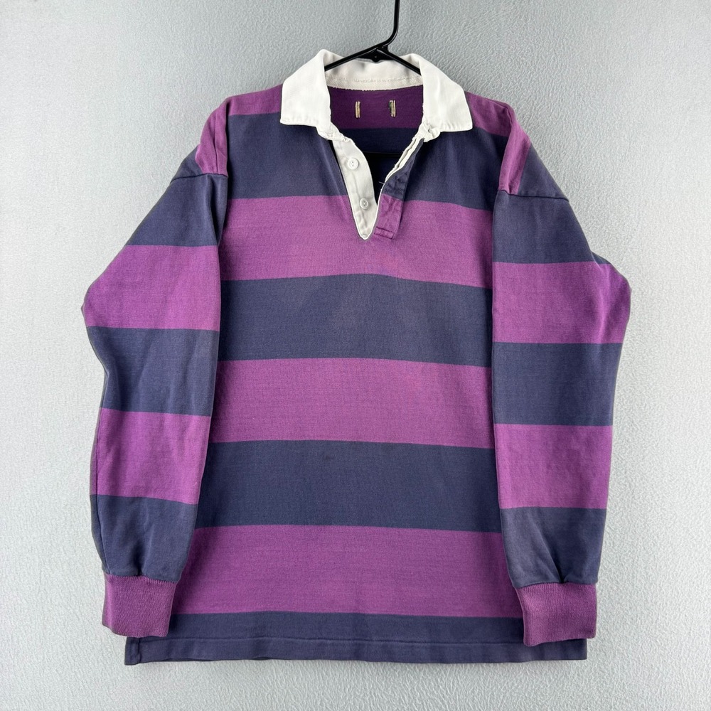 Vintage LL Bean Rugby Shirt Mens Large 22.5x28 Heavy Cotton 90s Made in USA